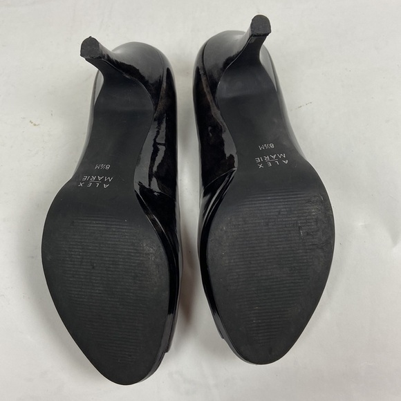 Alex Marie Cashmere Pansy Grey Patent Leather Stiletto Peep Toe Heel Pumps - Picture 10 of 16